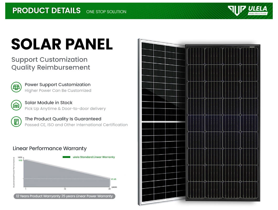 Ulela Solar Panels 700W Suppliers OEM Customized 48V Solar Panel Monocrystalline China 210mm Mono Crystal Solar Panel